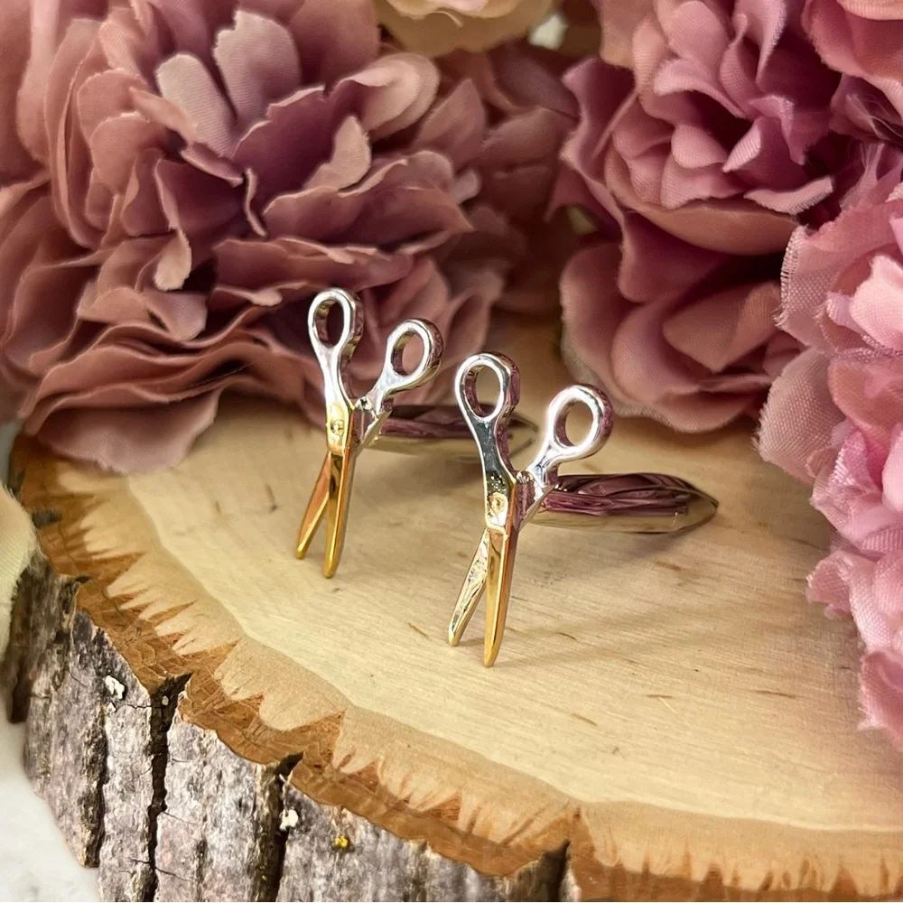 Gold and Silver Scissor Cufflinks - Picture 5 of 15